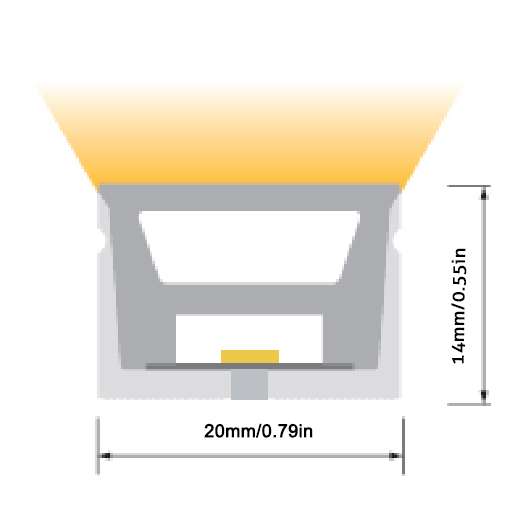 DC12/24V 95CRI 16.4Ft 20*16mm Top Lighting Dimmable Flex LED Neon Tube Light DC12/24V 95CRI 16.4Ft 20*16mm Top Lighting Dimmable Flex LED Neon Tube Light
